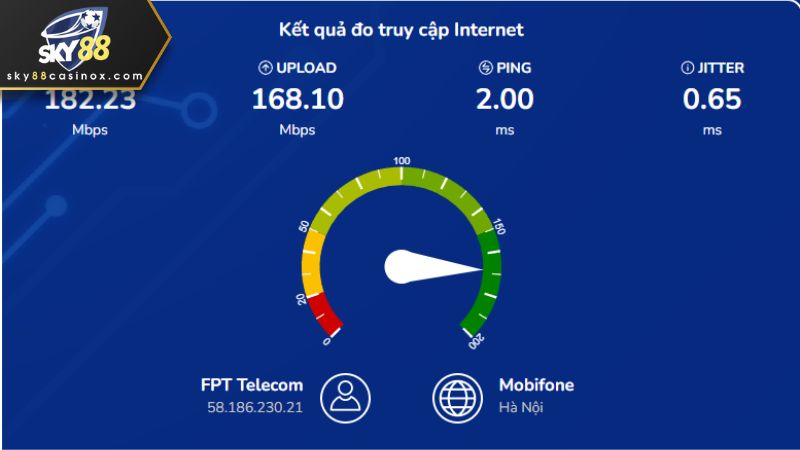 Đảm bảo kết nối internet tốt là yêu cầu kỹ thuật khi đăng ký sky88